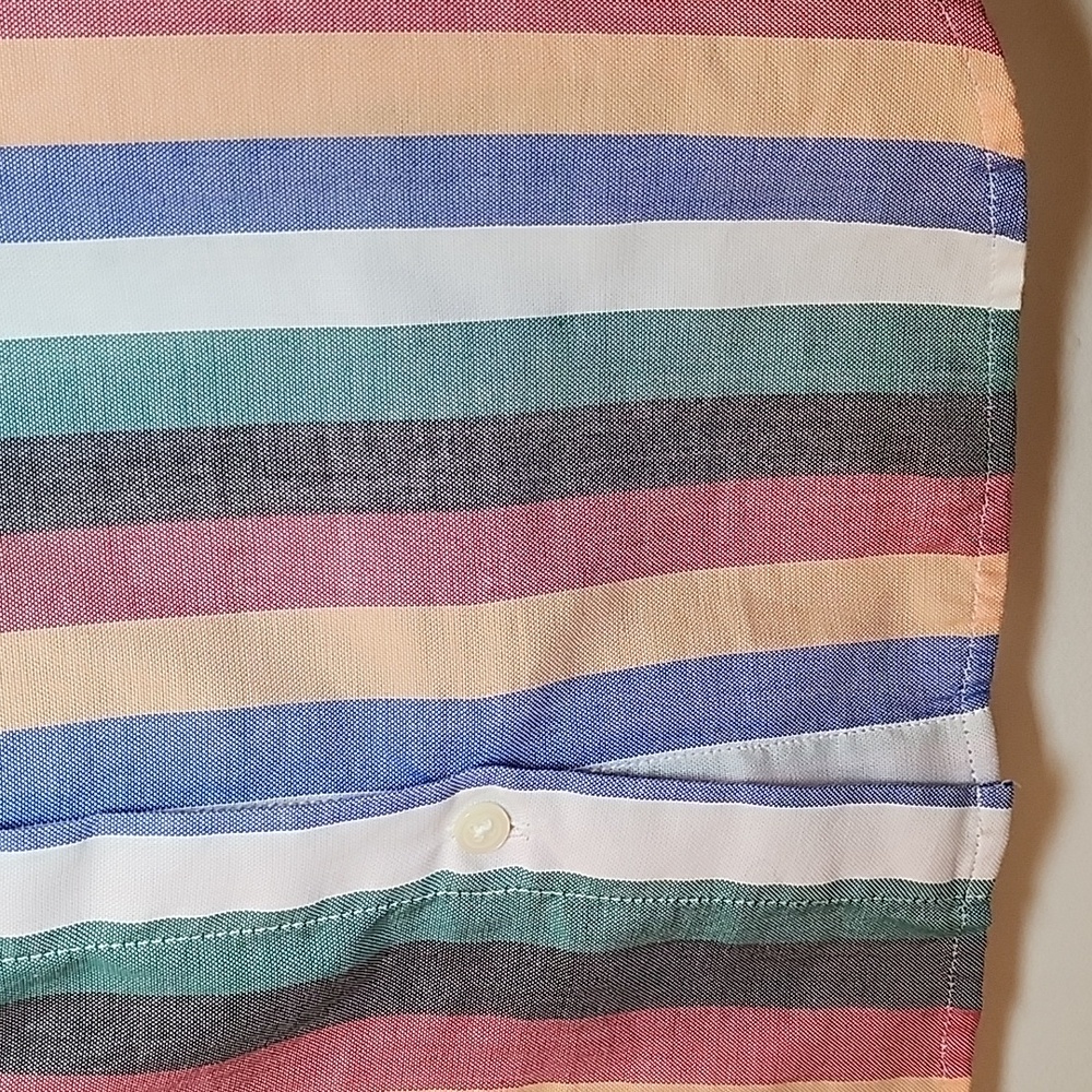 Madewell Preppy Courier Button-Back Shirt in Festival Stripe Size Small - Picture 14 of 16